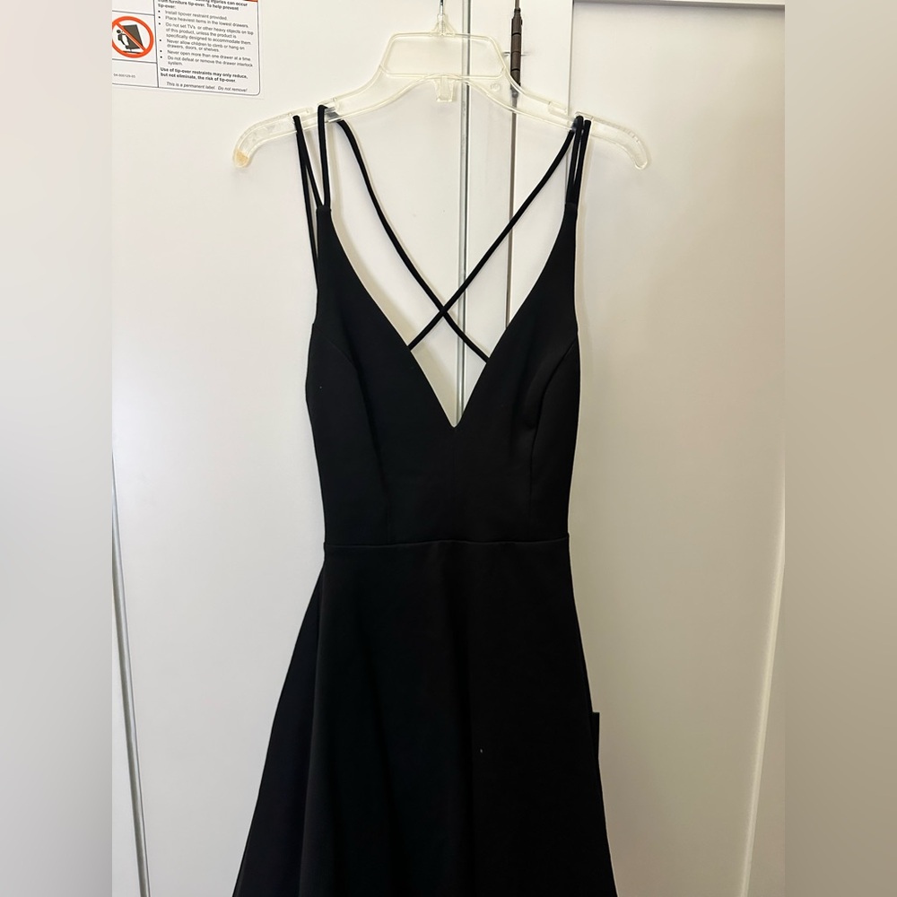 Elegant Black Strappy Dress